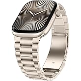 Dolstrap Stainless Steel Bands Compatible with Apple Watch Band 42(Series 11/10)/41/40/38mm, Men/Women Metal Replacement Strap Compatible for iWatch SE3/2/1 Series 11 10 9 8 7 6 5 4 3 2 1, Starlight