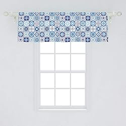 Ambesonne Azulejo Window Valance, Folkloric
