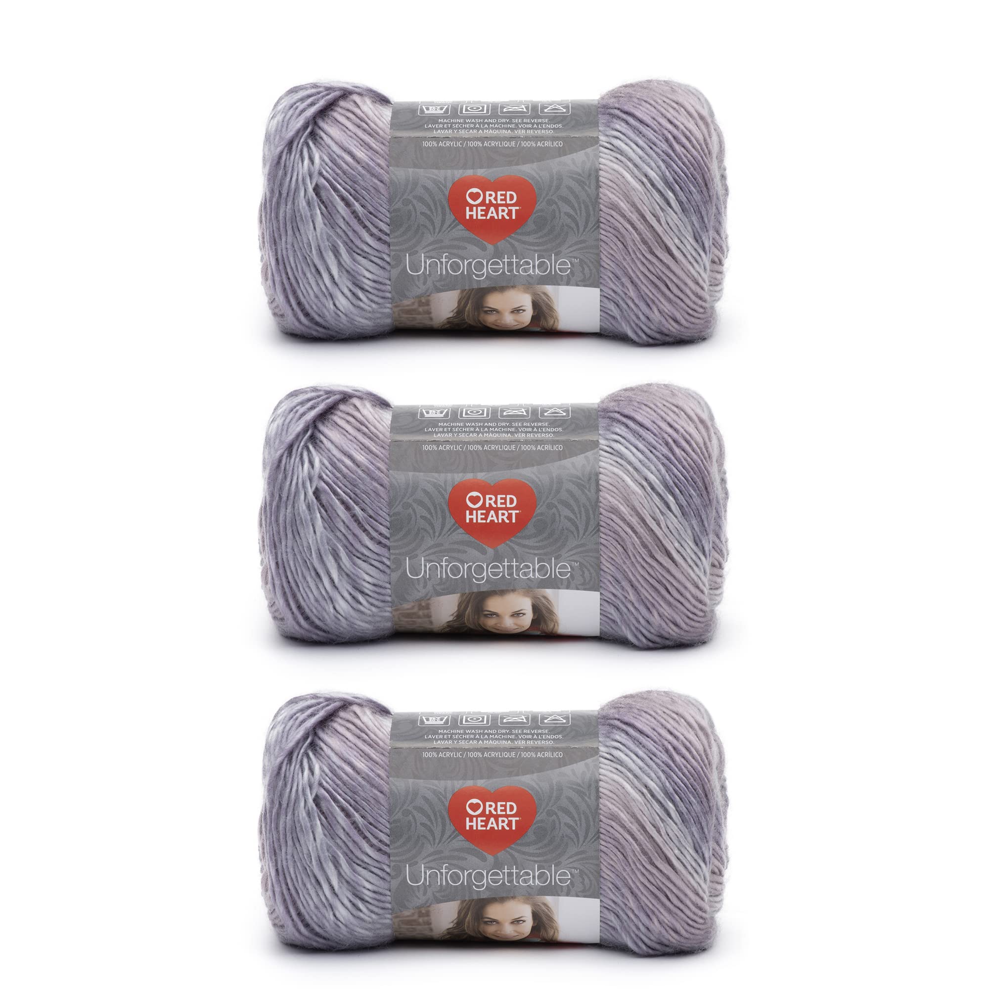 Red Heart Boutique Unforgettable Pearly Yarn - 3 Pack of 100g/3.5oz - Acrylic - 4 Medium (Worsted) - 270 Yards - Knitting/Crochet