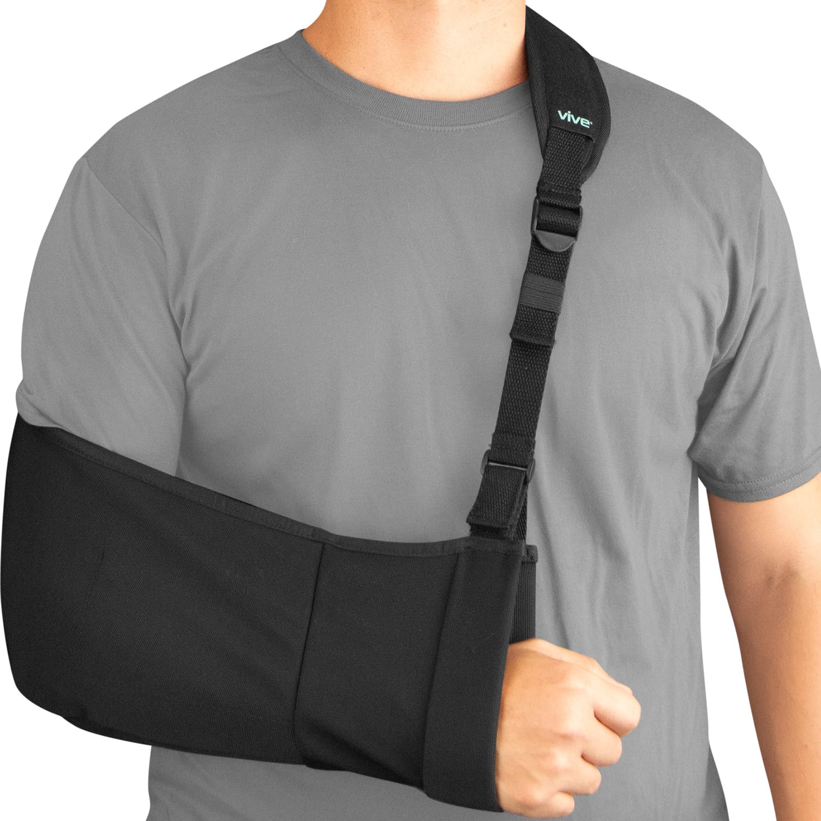 Vive Arm Sling - Medical Support Strap for Broken, Fractured Bones - Adjustable Shoulder, Rotator Cuff Full Soft Immobilizer - For Left, Right Arm, Men, Women, Subluxation, Dislocation, Sprain, Strain