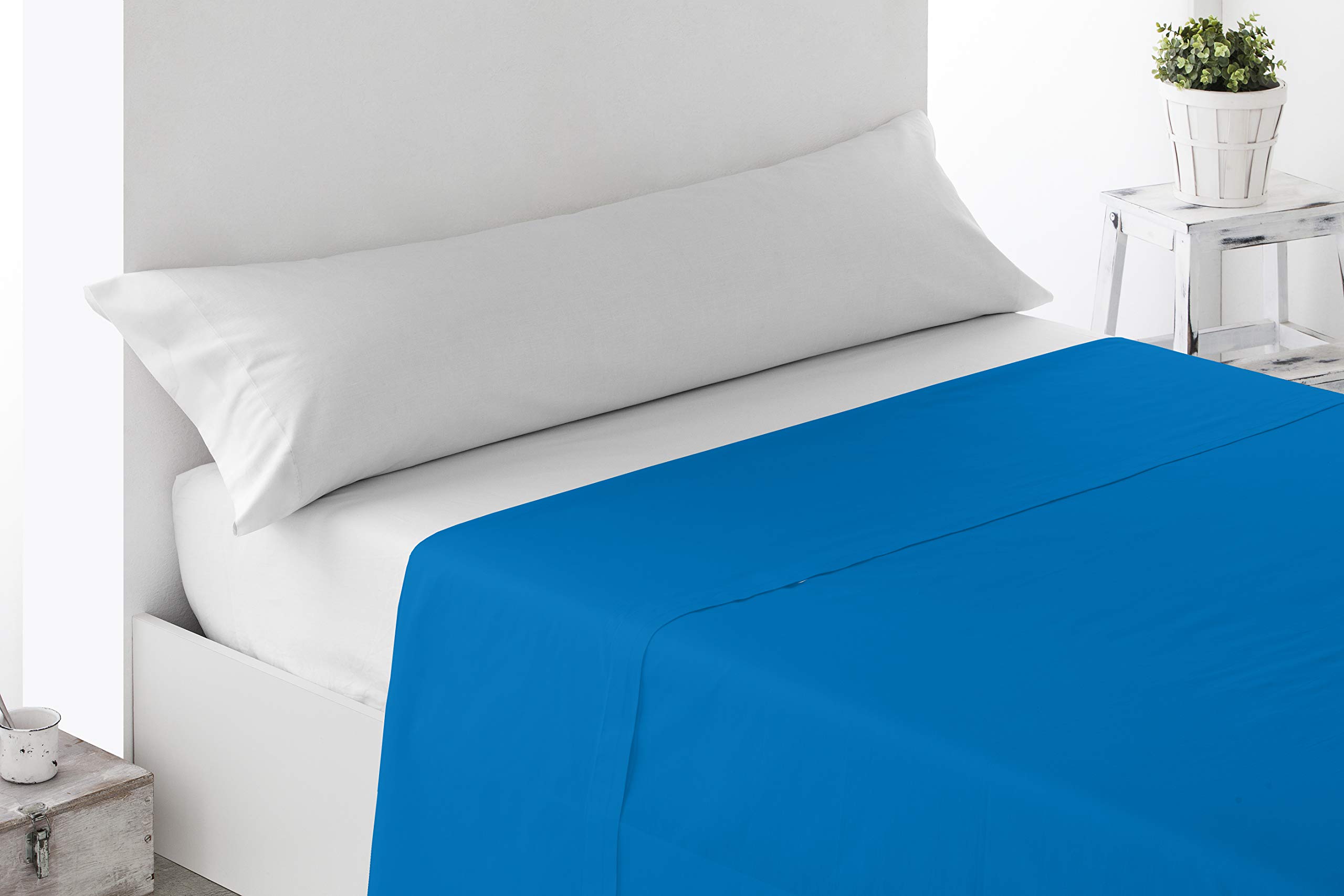 Miracle Home Soft and Comfortable Fitted Sheet 180 cm 50% Polyester Blue