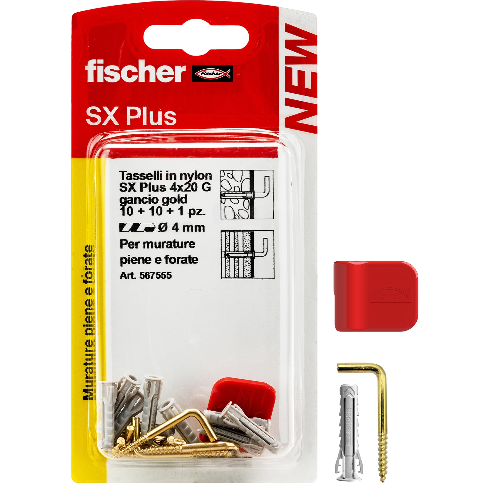 Blister SX Plus 4 G Nylon Dowel with Picture Hook
