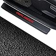 COOL KEYER Decoration Car Door Entry Guard Door Sill Scuff Plate Stickers Compatible with Mitsubishi Outlander Carbon Fiber Leather (red)