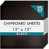Grafix Medium Weight Chipboard, 12 x 12 in, .057 in, Black