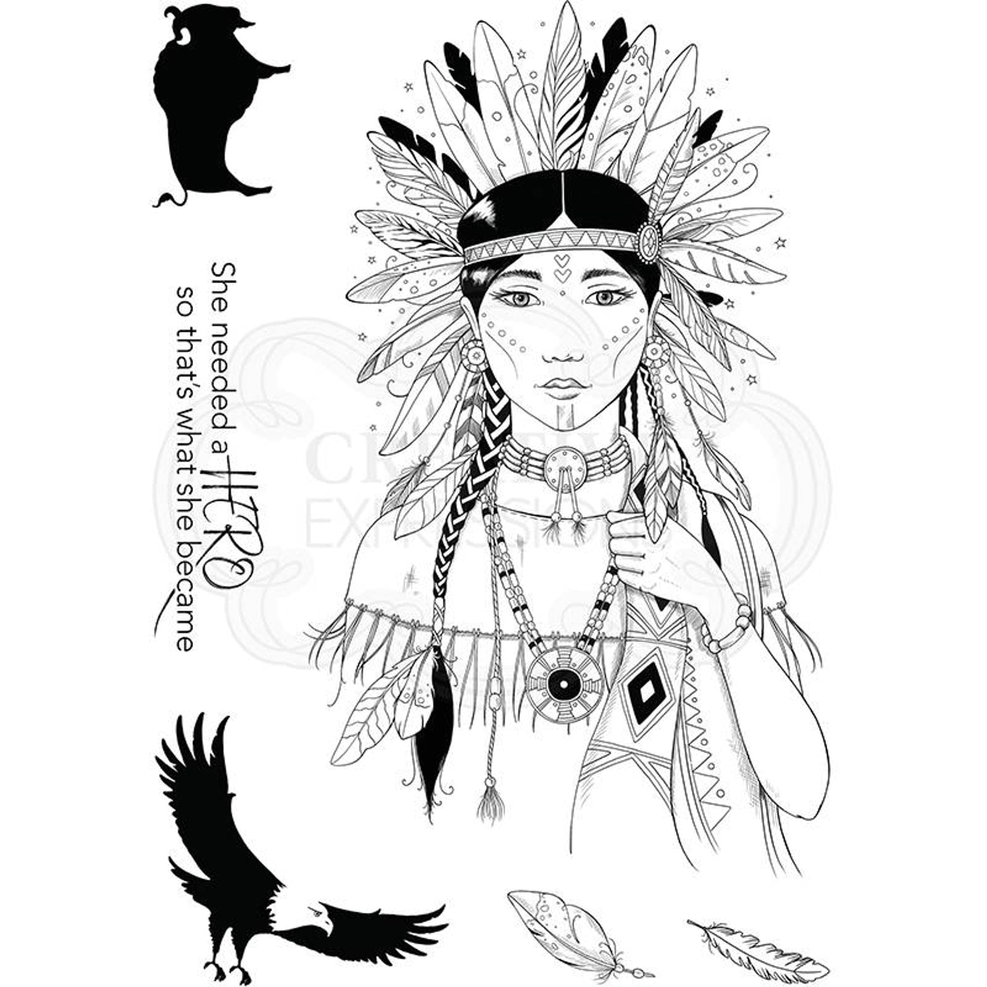 Pink Ink Designs Spirit Warrior-Clear Stamp Set, A5