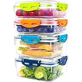 DAYA FASHION Sandwich Containers 4 Pcs - Reusable Airtight & BPA-Free Kitchen Storage Containers - Microwave & Dishwasher Safe 2 Heightened Lunch Box and 2 Normal Size