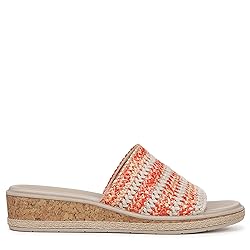 BZees Womens Breezy Slide Sandal Coral/Tan Raffia 9 M