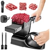 ONCE FOR ALL Fresh Meat Slicer, Adjustable 2 or 4 mm, Jerky Slicer, 17-in-1 | Stainless Steel Manual Meat Cutter, Food Slicer Fresh Meat Cleaver, Sliced, Striped, Diced for Beef Pork Chicken, Black