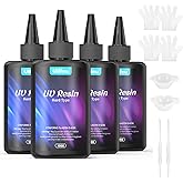 ULLFEU UV Resin 400g Bulk No Odor Upgrade Clear UV Epoxy Resin Hard Fast Cure Resin Kit Jewelry Making Handmade DIY Craft Decoration Coating