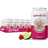 Spindrift Sparkling Water, Raspberry Lime Flavored, Made with Real Squeezed Fruit, Only 9 Calories per Can, 12 Fl Oz Cans, Pack of 24