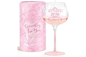 Retirement Gift for Woman Happy Retirement Party Decorations Wine Glasses 2026 Farewell Going Away Goodbye Gifts for Coworker