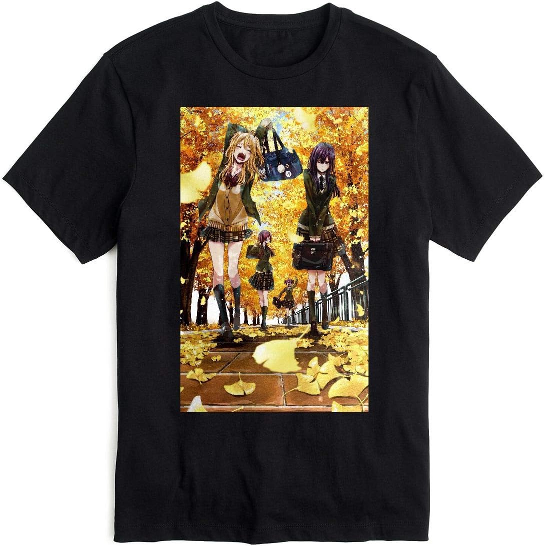 LUOHUIIOO Men's Citrus Anime Poster T Shirt Balck