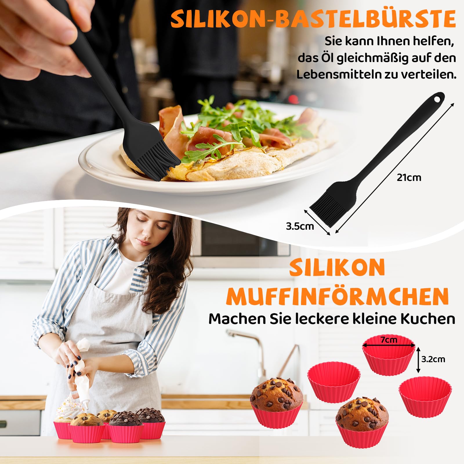 Airfryer Zubehör für Chefman 3,75 l, Tefal Easy Fry Compact 3 L, Philips Essential 4,1L, 11 Stück Heißluftfritteuse Zubehör für Tefal 3 L, Chefman 3,75 l, Wiederverwendbar Airfryer Accessories 6