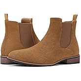 Rollda Mens Chelsea Boots, Suede Casual Ankle Boots, Dress Boots Elastic Slip on Boots for Men