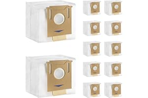 ANMUMU 12 Pack T8 Vacuum Dust Bags for ECOVACS Deebot OZMO T8,T8 Max,N8 Pro Plus,N10 Plus,DX93,DDX96 Robot Vacuum Cleaner,Fit Yeedi K781+ Vac Station,2.5L Auto-Empty Disposable Dust Bag