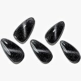 GLAMERMAID Black Cat Eye Press on Nails Medium