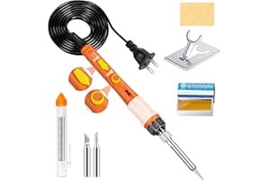 Soldering Iron Kit, KLARYTYMA 60W Upgraded Soldering Iron with ON-Off Switch, Adjustable Temperature and Fast Heating Thermos