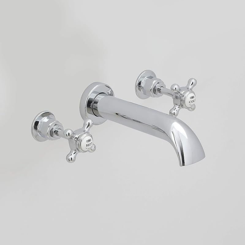 Milano Elizabeth Wall Mounted 3 Tap-Hole Bath Filler Tap Crosshead Handles
