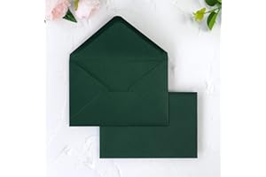 PONATIA 50 Pack A4 Envelopes, 4 1/4 x 6 1/8 Inches Emerald Green Envelopes Perfect for Christmas Gift Cards Envelopes, Wedding Details Cards, Thank You Cards and any 4x6" Inner Sheets