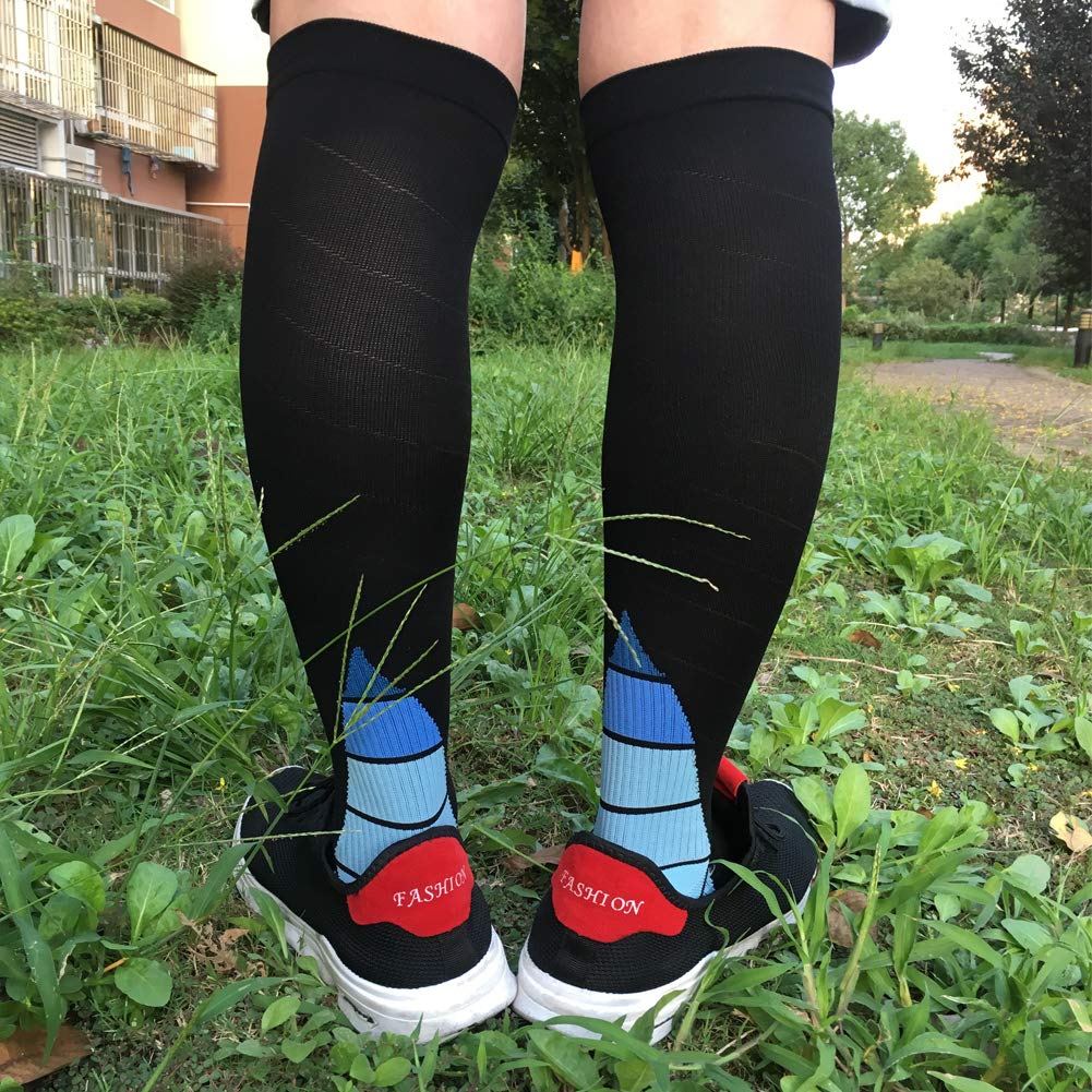 5 Pairs Graduated Compression Socks 20-30mmHg for Men & Women BEST Stocking for Running, Medical, Athletic, Flight, Travel, Pregnancy, Nursing, Shin Splints & Speed-up Muscle Recovery