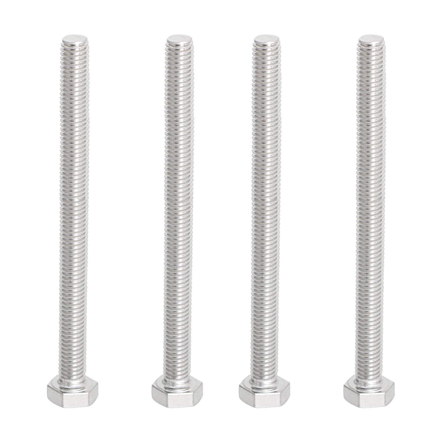 Aopin M8 x 150mm Hex Head Bolts Screws Grade 5.8 Stainless Steel, Fasteners Fully Machine Threaded SUS304 4 Pcs