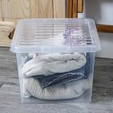 TENLITE Pack of 2 Large Storage Box with Lid 25 Litre Clear Stackable Nestable view 5