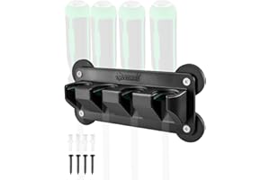 Magnetic 4-Slot Pry Bar Holder with Mounting Holes, Magnetic Tool Organizer for Garage, Wall Mount or Magnetic Storage Rack f