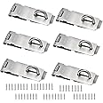 ZOENHOU 6 Pack 4 Inch Door Hasp Latch Locks, Stainless Steel Security Padlock Hasp with Mounting Screws, Door Gate Lock Hasp for Shed, Cabinet, Furniture, Drawer