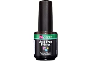 Cacee Nail Primer For Acrylic Nails, Acid Free No Burn 0.5 oz, Low Odor, Polish for UV/LED, Use On Natural Nails Before Color Gel Polish & Acrylics, Protect & Strengthen