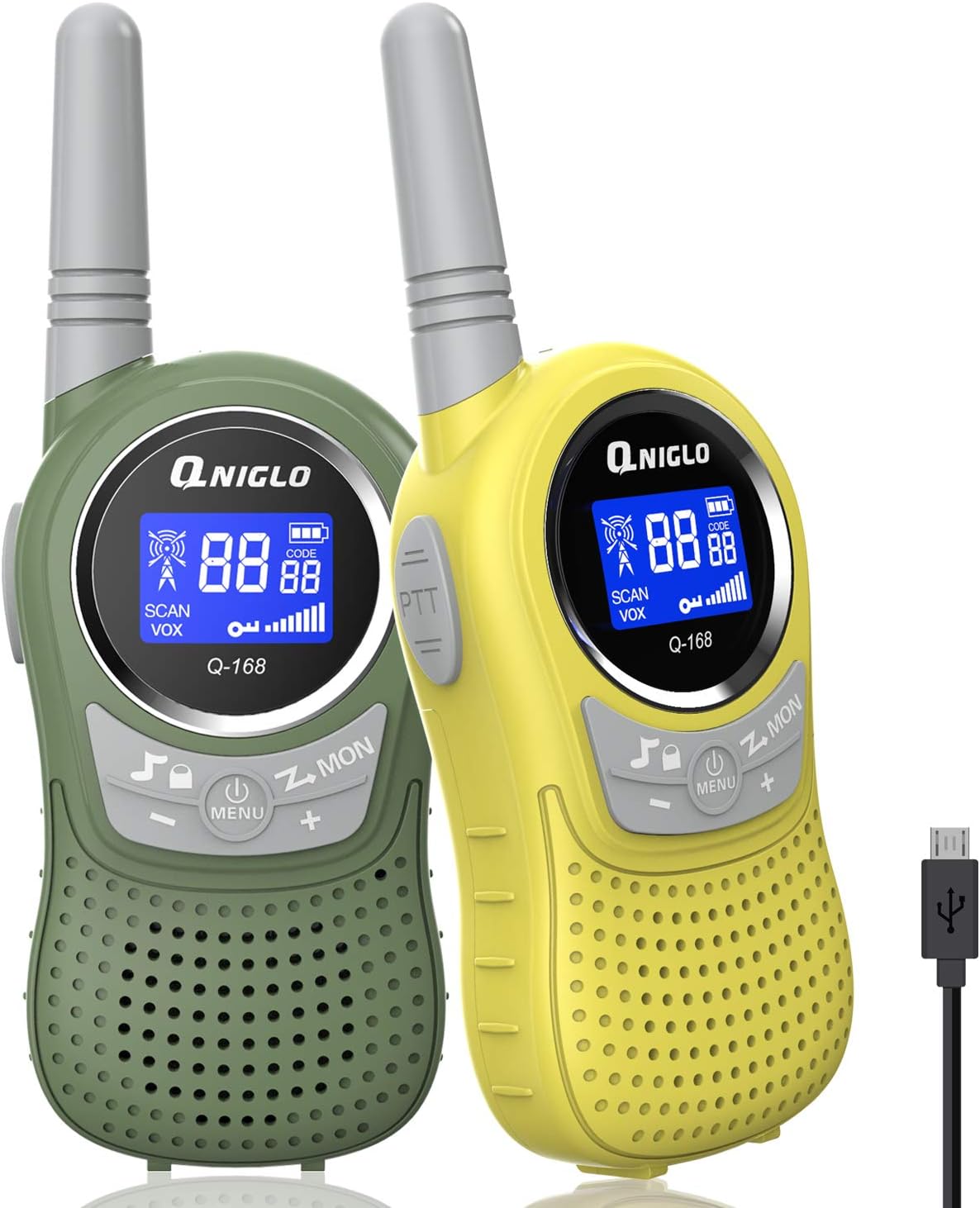 QNIGLO Walkie Talkies for Kids Rechargeable Toys, Toys Walkie Talkies for Girls Children