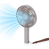Claymore Handy A (Gray) Portable Handheld Fan – BLDC Motor Foldable, 4,900mAh Rechargeable, USB-C Charging, 3 Speed Settings Function Personal Fan for Travel, Outdoor & Indoor Use.