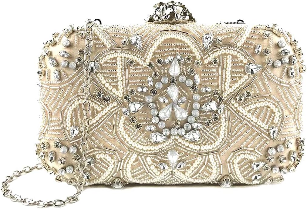 Luxury Set Auger Handmade Evening Bag For Wedding Party Beaded Clutch Purse Pearl Hand Bag Single Shoulder Bag Cosmetic Bag
