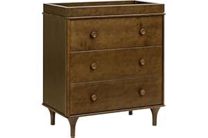 babyletto Lolly 3-Drawer Changer Dresser with Removable Changing Tray in Natural Walnut, Greenguard Gold Certified