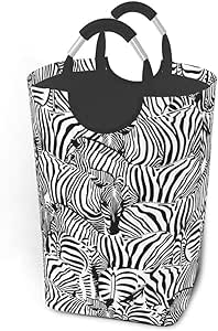 QHMY Cesto de Ropa Cebra Patrón sin Costuras Ornamento de Animales de