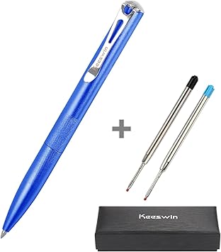 Amazon Keeswin 水性ボールペン 回転繰り出し式 格納式ボールペン1本 0 5mm ブルー 芯入り 替芯2本 黒 青 ギフトケース付き 水性ボールペン 文房具 オフィス用品