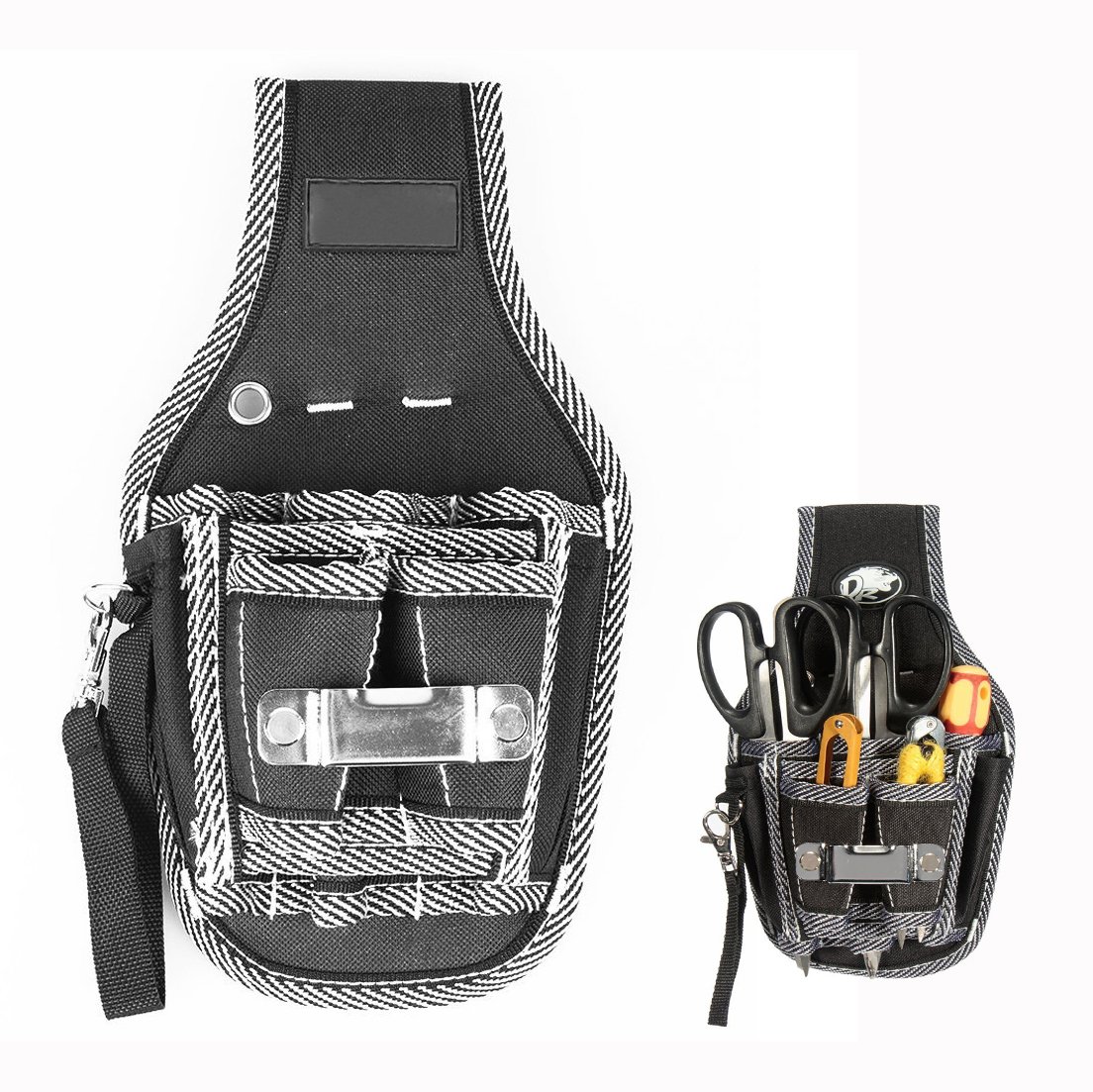 Itian Electrician Tool Bag - Black 9 In 1 Electrician Waist Pocket Tool Belt Pouch Bag Screwdriver Utility Kit Holder