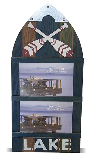 Buy Shoreside Nautical Lake House Plaque Row Boat Themed Tri Color Hanging Dual Picture Holder Slide Decor Distressed Rustic Design 1 Piece Online At Low Prices In India Amazon In