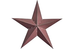 JoyEvy 48" Large Barn Star-Red Black Barn Star Outdoor Decoration-Metal Star for Outside Texas Stars Art Rustic Vintage Western Country Home Farmhouse Primitive House Decor- Primitive Wall Décor