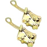 QWORK 6613lb Cable Grip Steel Wire Gripper, 2 Pack 3T Rope Jaw Puller, Clamp Puller