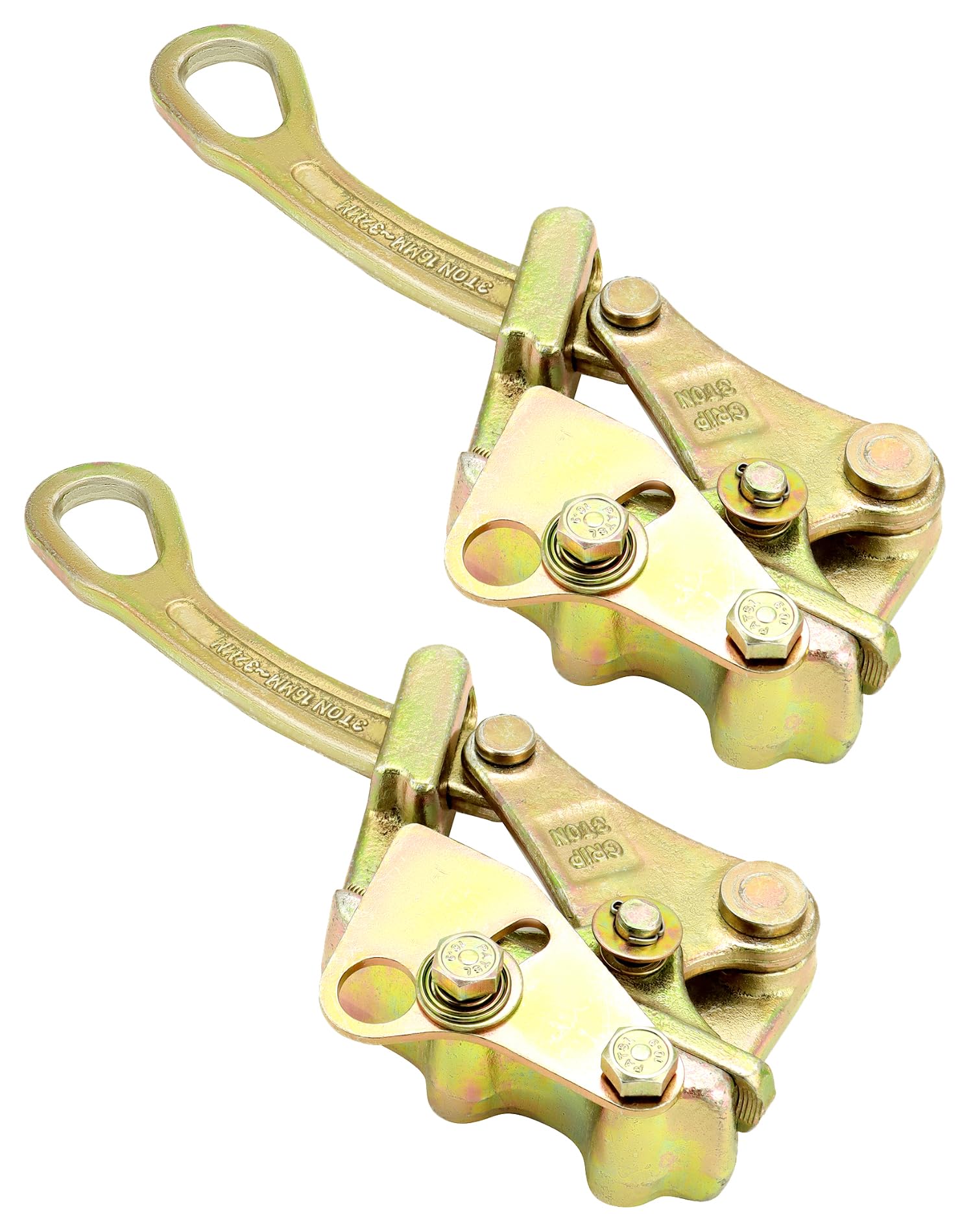 Photo 1 of QWORK 6613lb Cable Grip Steel Wire Gripper, 2 Pack 3T Rope Jaw Puller, Clamp Puller