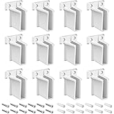 Dreyoo 12 Pack Wire Shelf End Bracket, White Plastic Closet Shelves Bracket | Wall Mount End Clips for Closet Organizer, Fits 1/2" Wire Shelves Rod, Screws Included White Replacement Hardware