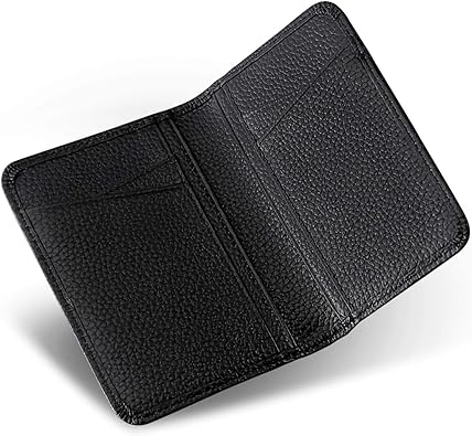 Amazon カードケース 薄型 カード入れ 本革 二つ折り ９枚収納 クレジットカードケース パスケース メンズ レディース クールブラック クレジットカードケース