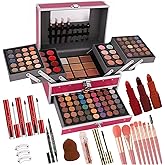 UNIFULL 132 Color All In One Makeup Kit for Women & Girls, Professional Full Set Including Eyeshadow, Lipstick, Concealer, Lip Gloss, Eyeliner, Mascara, Makeup Brushes (006N1-Pink)