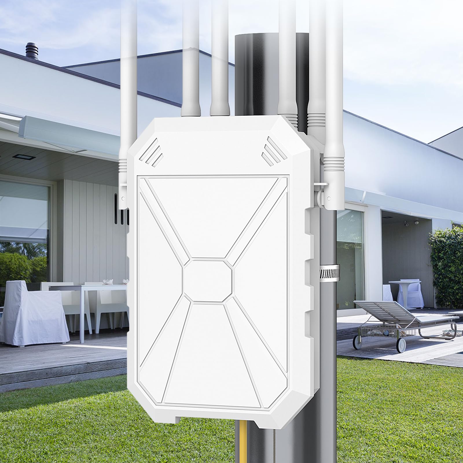 Photo 1 of AX3000 WiFi Extender Signal Booster Outdoor WiFi 6 Extender, Wireless Gigabit Access Point Outdoor, IP67 Weatherproof, Passive PoE, for Starlink, Garage, Farm, Yard, RV, Campsite