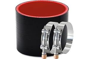 Tyeioms Straight ID 4" Silicone Hose Coupler, Reinforced 4-layer Wall 5MM with 2PCS T-bolt Clamps for Cold Air Intake, Turbo, Intercooler