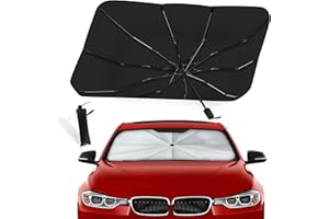 EcoNour Car Windshield Sun Shade, Umbrella Car Sun Shade – Foldable Glass Fiber Car Shade, UV Sunshade for Car Windshield, 24