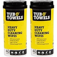 Tub O' Towels Heavy-Duty 7" x 8" Size Multi-Surface Cleaning Wipes, 40 Count Per Canister