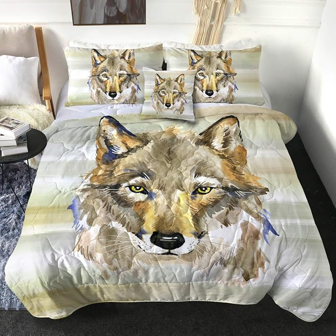 Sleepwish 4 Piece Wolf Comforter Set 3D Printed Soft