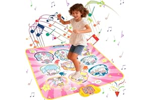 TocsQron Tapis de danse pour enfants, tapis de danse musicale rechargeable pour filles et garçons, tapis musical lumineux à D
