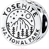 Yosemite National Park Round Charms for Pandora USA Travel Bracelet/Necklace, 925 Sterling Silver American Souvenir California Beads, Gift for Women/Birthday/Sister
